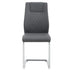 Modern Dining Chairs Set of 4, Faux Leather Padded Seat, Metal Legs, Grey - Minihomy