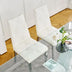 Modern Dining Chairs Set of 2, White PU Leather, Electroplated Legs, Home Bedroom Stool - Minihomy