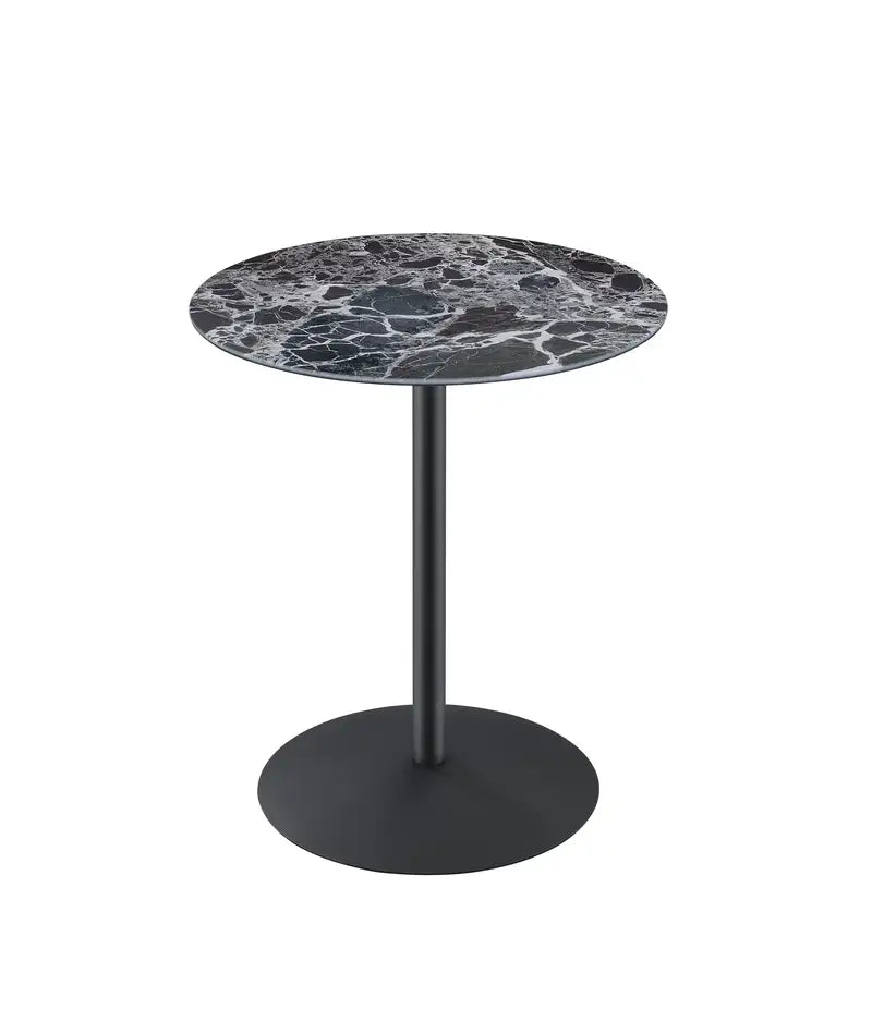 Circa 17.5" Black Marble End Table - Modern Accent Table