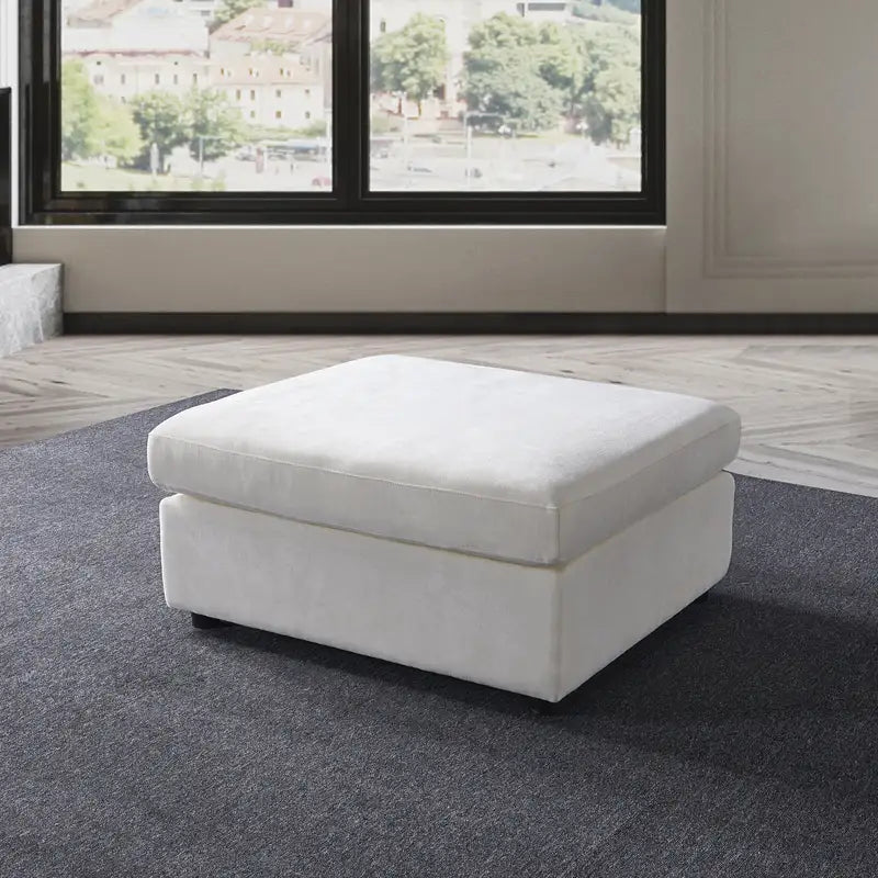 Beige Ottoman 3019: Modern Footrest & Storage