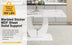 Modern White Marble Dining Table & Chair Set - Rectangular, Soft Cushions - F-1280 - Minihomy