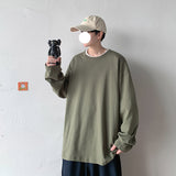 Legible Spring Autumn Long Sleeve T-shirts - Men's O-Neck Loose Fit