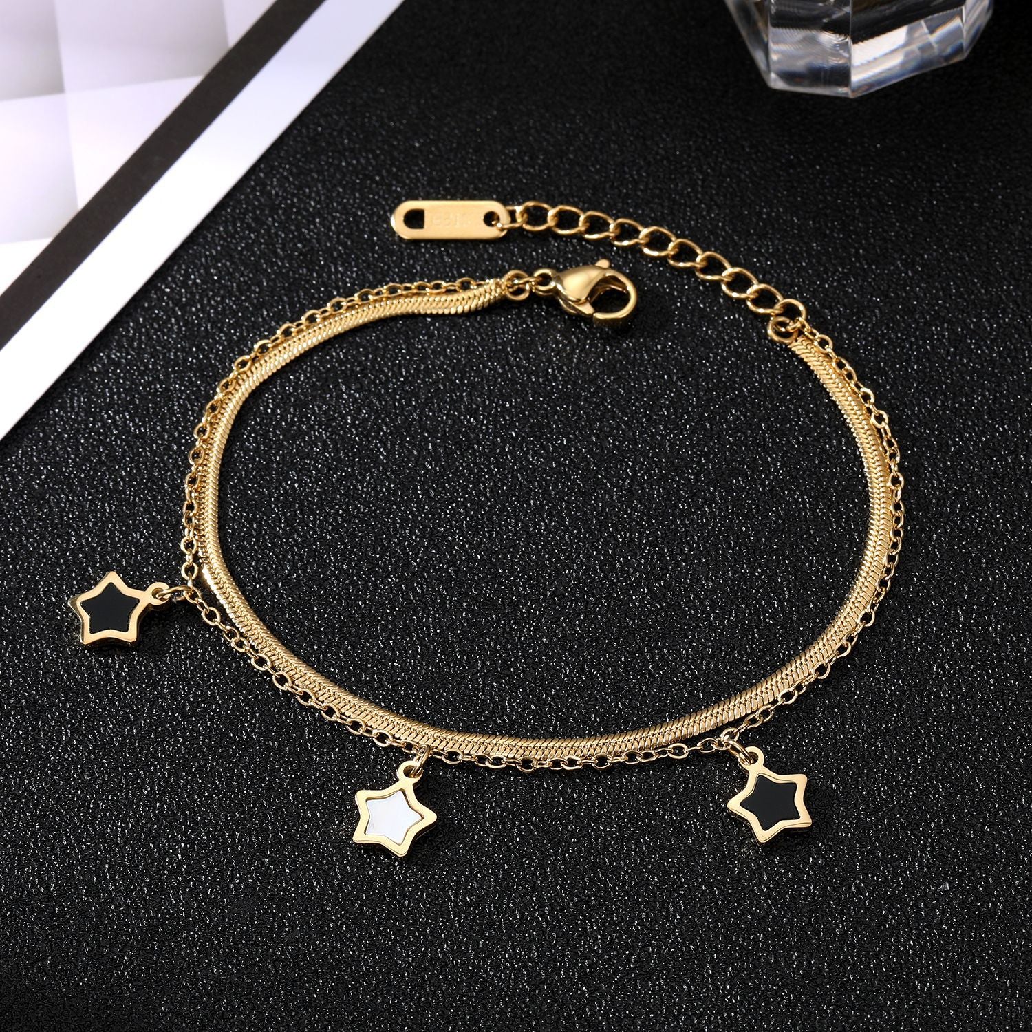 Five-pointed Star Stainless Steel Bracelet: Add a Touch of Sparkle to Your Look! - Minihomy