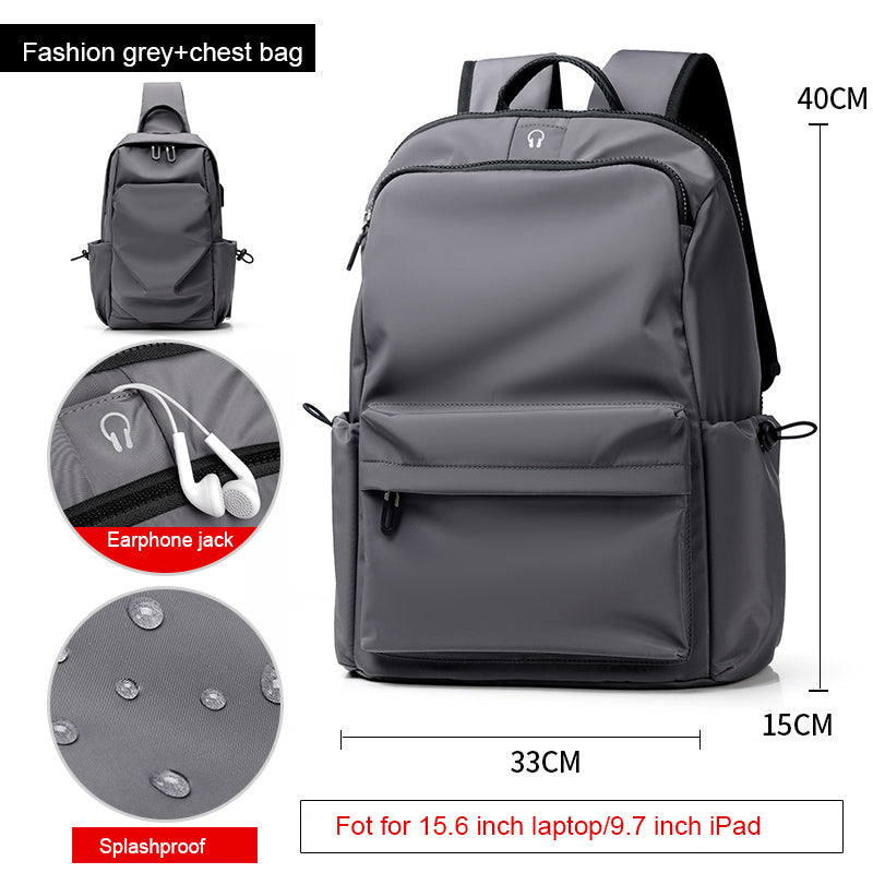 Simple Travel Bag Trendy Cool Male College Student Computer School Bag