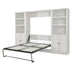 Full Size Murphy Bed with Storage - Self-Closing, Rustic White, Space-Saving for Guest Room, Home Office - Minihomy