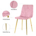 Modern Pink Dining Chairs Set of 4, Light Luxury Home Bedroom Stool with Gold Metal Legs - Minihomy