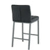 Modern Bar Stools, Set of 2, Black PU Leather with Metal Legs, Kitchen & Restaurant - Minihomy