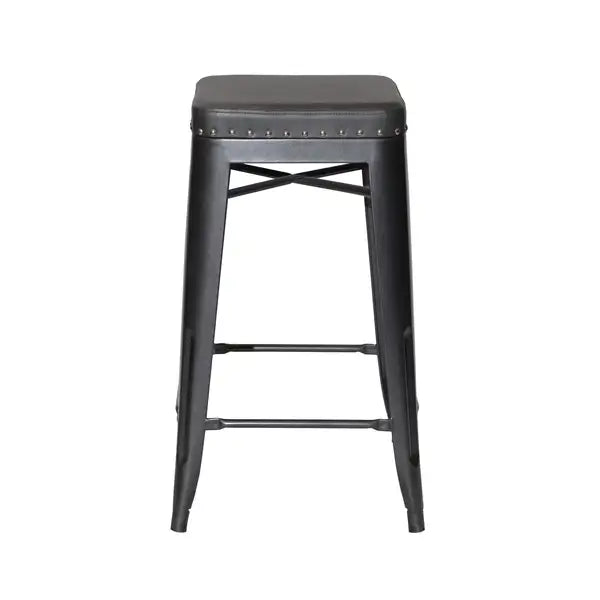 Hank Barstools (Set of 2) - Black Modern Kitchen Counter Stool - Minihomy