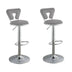 Gray Adjustable Barstools with Round Seat & Stalk Support (Set of 2) - Minihomy