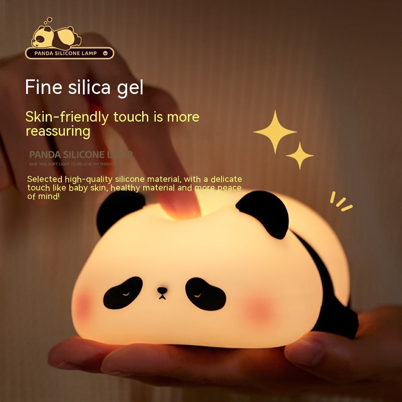 Cute Panda Night Light for Kids - Rechargeable Silicone Lamp, Timing Function, Bedroom Decor, Boys & Girls Gift