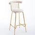 Luxury Velvet Bar Stools Set of 2, Beige - High Back Pub Chairs with Metal Legs for Kitchen Dining - Minihomy