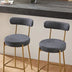 Gold Bar Stools Set of 2, 25" Counter Height Upholstered Sherpa Stools with Backs - Minihomy