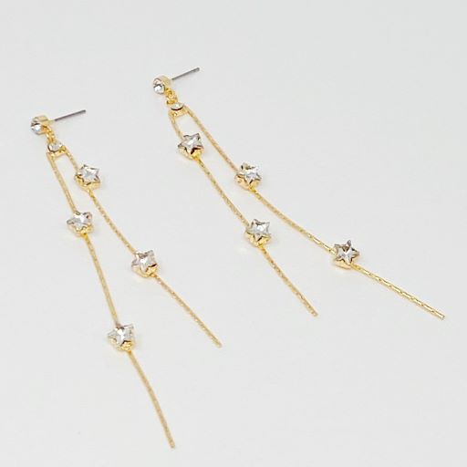 Strands of Stars Dangle Earrings - Celestial Jewelry for Elegant Style