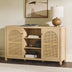 Black Transitional 58" Arched Rattan Sideboard with 2 Doors - Minihomy