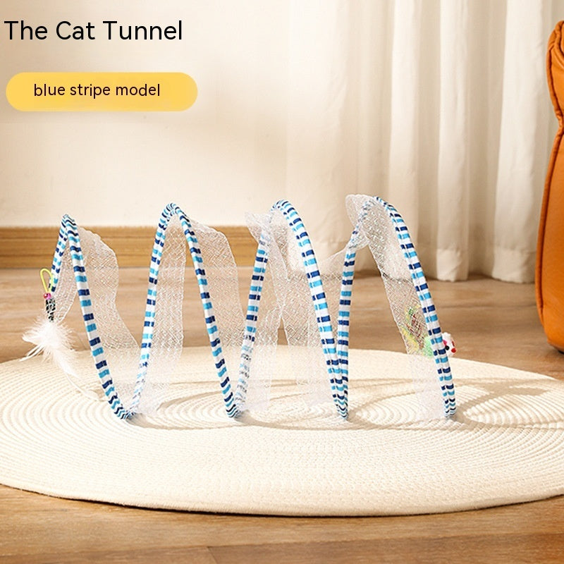 Cat Tunnel Foldable S-Type Interactive Toy for Kittens & Cats - Outdoor Play & Indoor Fun - Minihomy