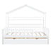 Full Size Wooden House Bed with Storage - White - Kids Bed with 2 Drawers - Minihomy