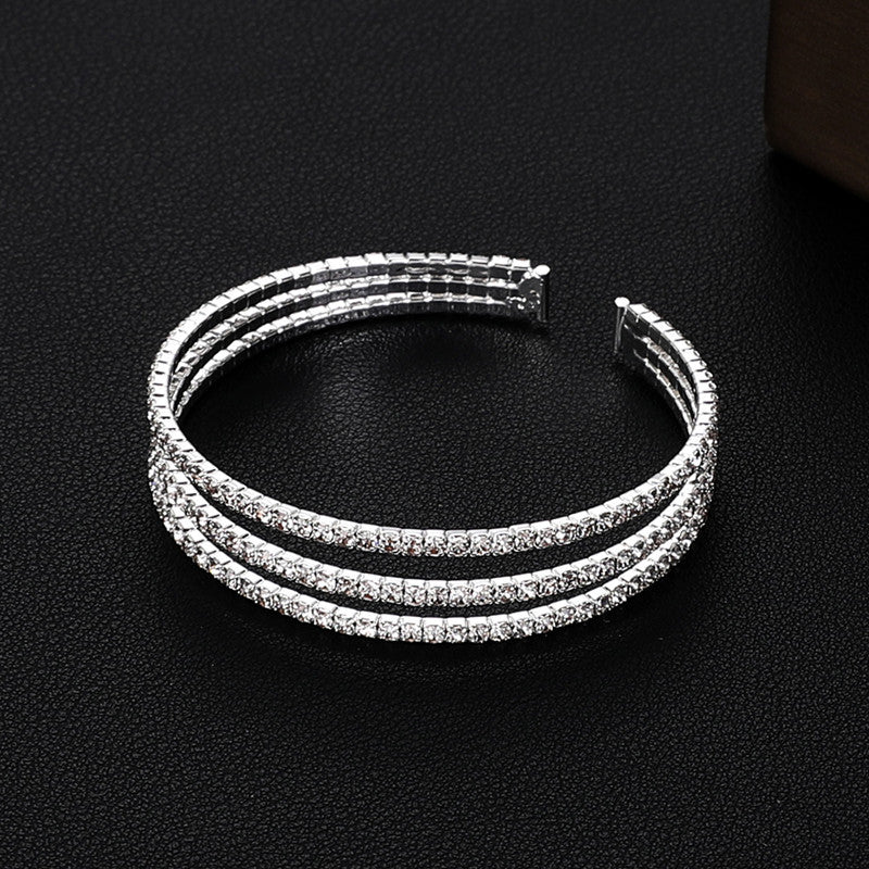 Bridal Accessories Temperament Full Diamond Elastic Bracelet: Add Sparkle to Your Look