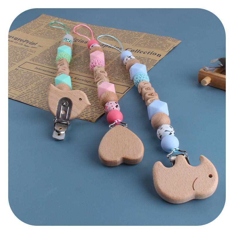 Baby Products Cartoon Animal Beech Pacifier Clip - Minihomy