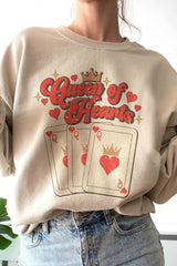 Plus Size - Queen of Hearts Graphic Sweatshirt