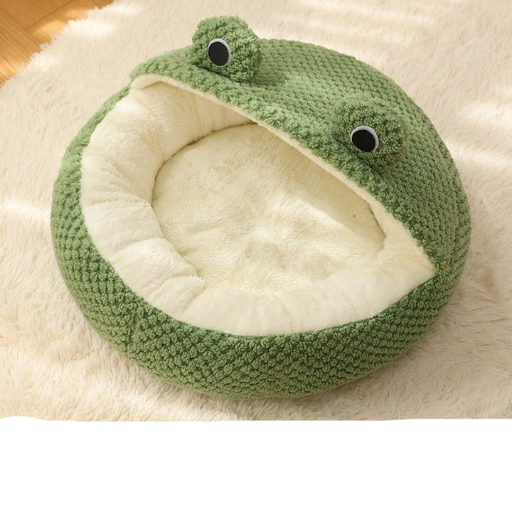 Pet Cat Dog Nest Little Frog Series Warm Plush Mat Autumn Winter Pet House