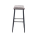 Modern Bar Stools Set of 2 - Linen Fabric, Armless, Counter Height, Metal Legs, Footrest - Minihomy