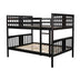 Full Over Full Bunk Bed with Ladder - Espresso - Guest Room Furniture - Minihomy