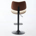 Adjustable Bentwood Bar Stools, Mid Century Modern, Black Leather, Swivel, Counter Height, Beige - Minihomy