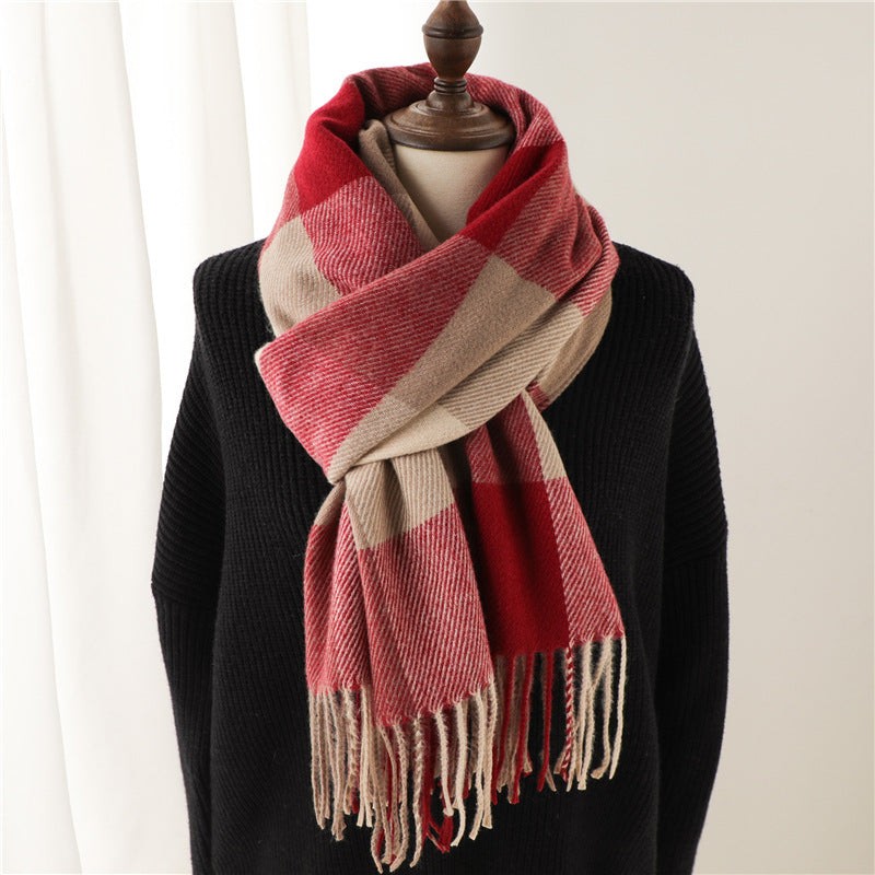 Men's and Women's Thickened Warm Plaid Scarves