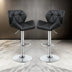 Adjustable Diamond Bar Stools with Chrome Base, Black (Set of 2) - Minihomy