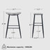 Modern Linen Bar Stools Set of 2, Armless Counter Height, Beige Gray & Pale Blue - Minihomy