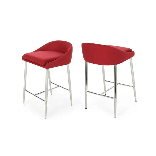 Set of 2 Modern Counter Stools for Kitchen or Dining Room