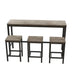 Brown Gray Kitchen Dining Table Set with 3 Stools - Modern Pub Table, Easy Assembly - Minihomy