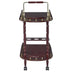 Merlot and Brass 2-shelf Serving Cart - Minihomy