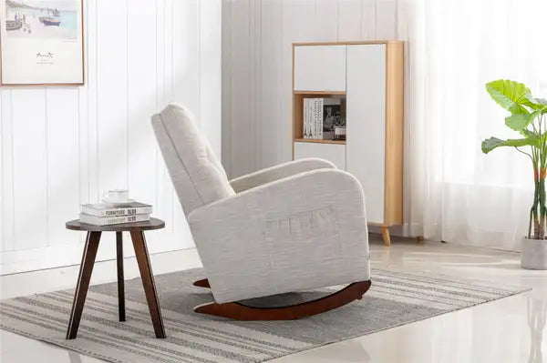 Modern High-Back Rocking Nursery Chair - Padded & Comfortable