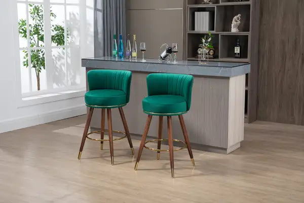 COOLMORE 2-Piece Counter Height Bar Stools - Solid Wood, 36"