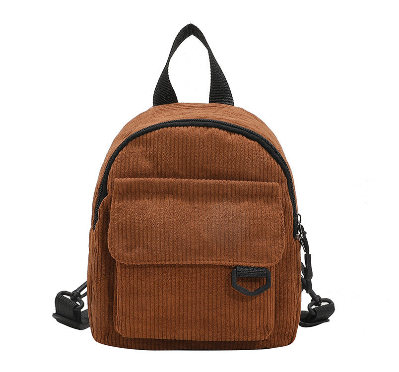 Small Corduroy Backpack Fashion Primary And Secondary Campus Bag Girls Schoolbags