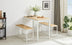 Industrial Dining Table Set with 2 Benches - Natural & White - Kitchen, Living Room, Party Room - Minihomy