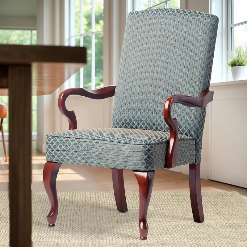 DeLaney Blue Gooseneck Armchair: Comfortable & Stylish Seating