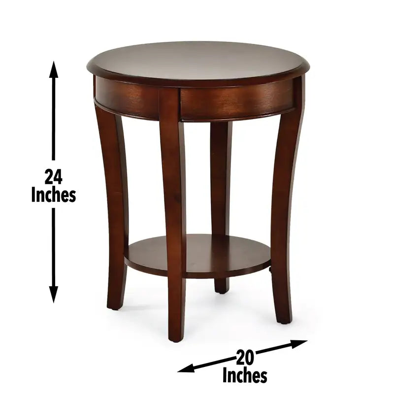 20" Round Brown Troy End Table