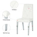 Modern Dining Chairs Set of 2, White PU Leather, Electroplated Legs, Home Bedroom Stool - Minihomy