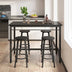 Black 5-Piece Rural Kitchen Table Set with Bar Stools - Metal Frame & MDF - Minihomy