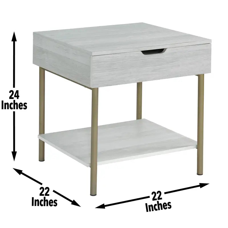 Whitman White Square End Table