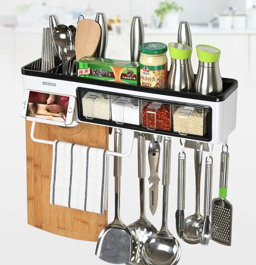 Kitchen storage box Multi-function wall-mounted kitchen racks Tool