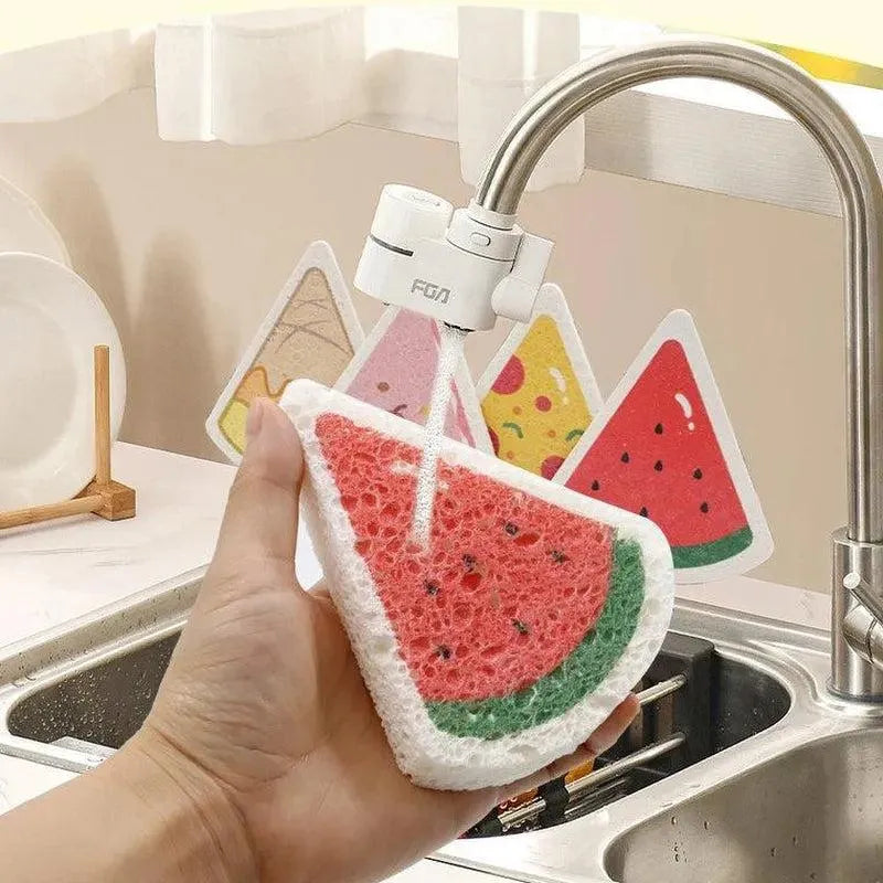 Cartoon Printing Compressed Wood Pulp Sponge Dishwashing Eraser Kitchen Gadgets - Minihomy