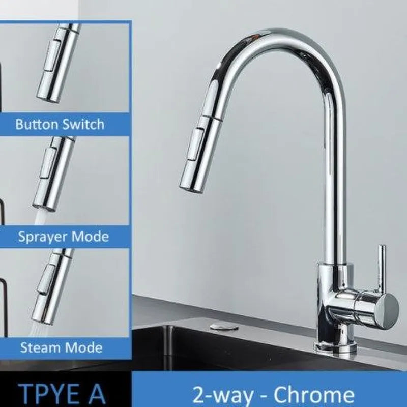 304 Stainless Steel Kitchen Pull-out Faucet