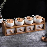 Creative Kitchen Ceramic Seasoning Jar Set Storage Tank