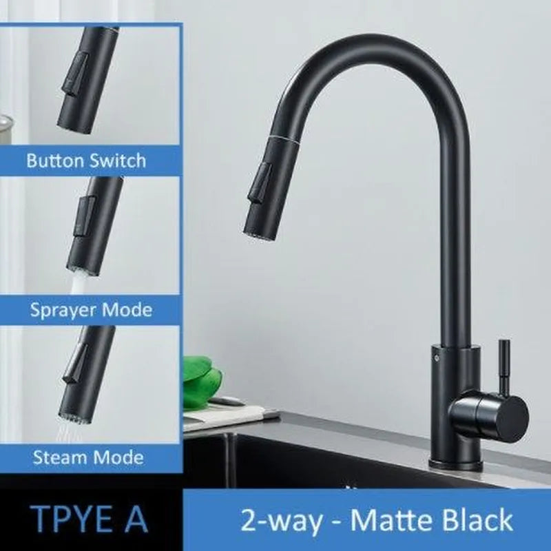 304 Stainless Steel Kitchen Pull-out Faucet