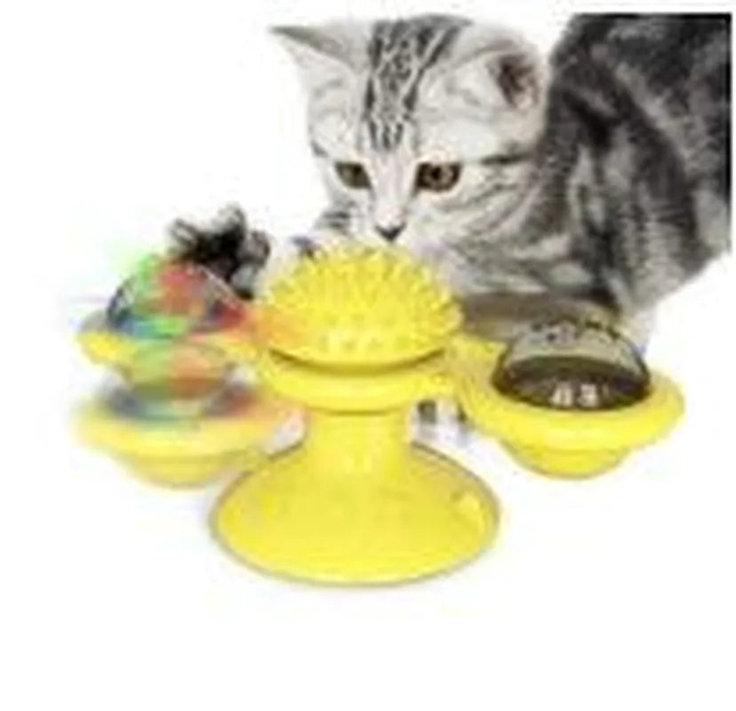 Cat Rotating Windmill Toy - Scratching, Teeth Cleaning, & Fun!