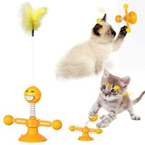 Cat Rotating Windmill Toy - Scratching, Teeth Cleaning, & Fun!