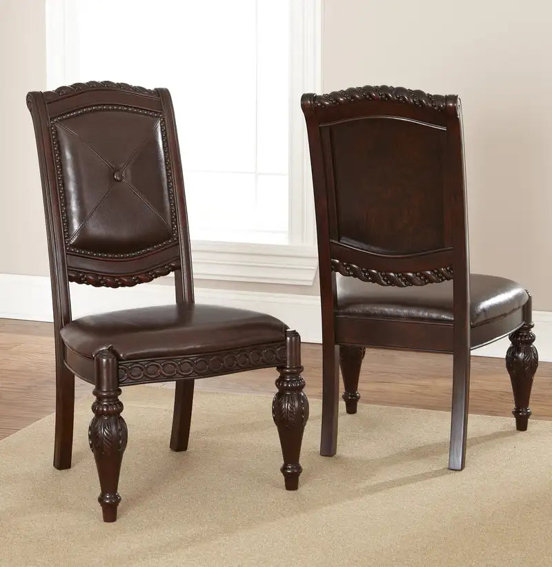 Antoinette Dark Brown Side Chairs (Set of 2)